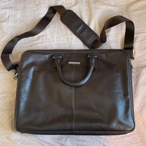 Johnston & Murphy Brown Leather Briefcase Computer Bag